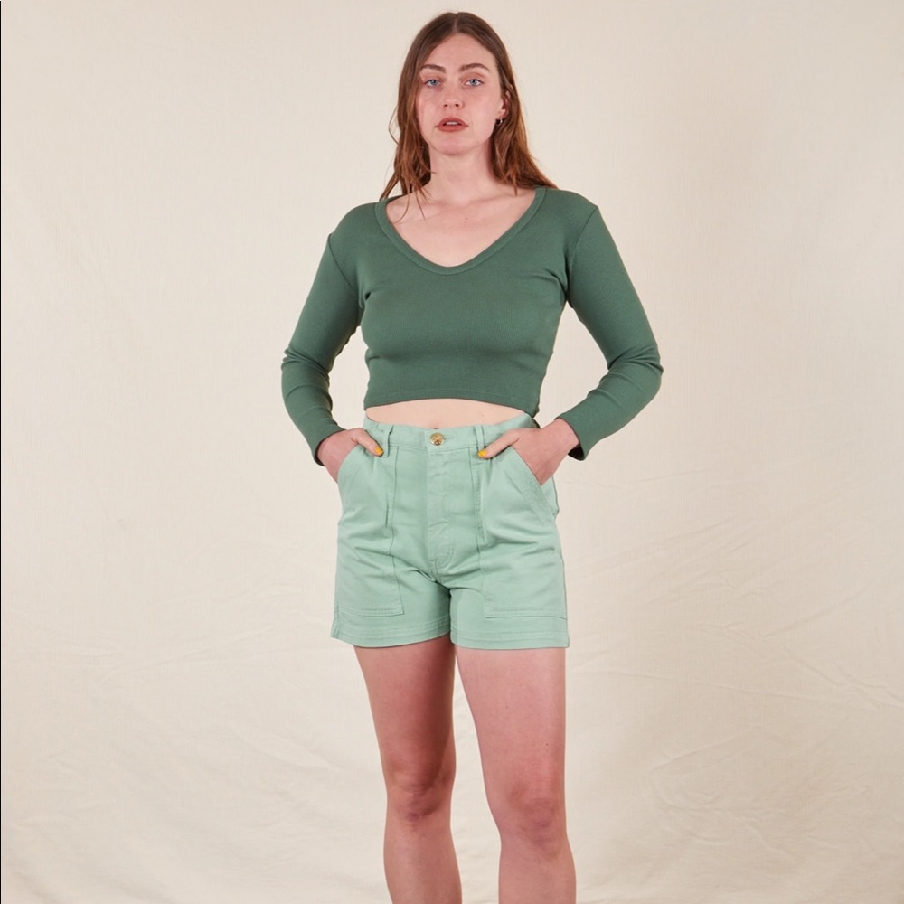 NEW! Big Bud Press Sage Green Classic Work Shorts XXS!